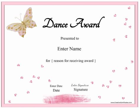 Free Printable Dance Certificates